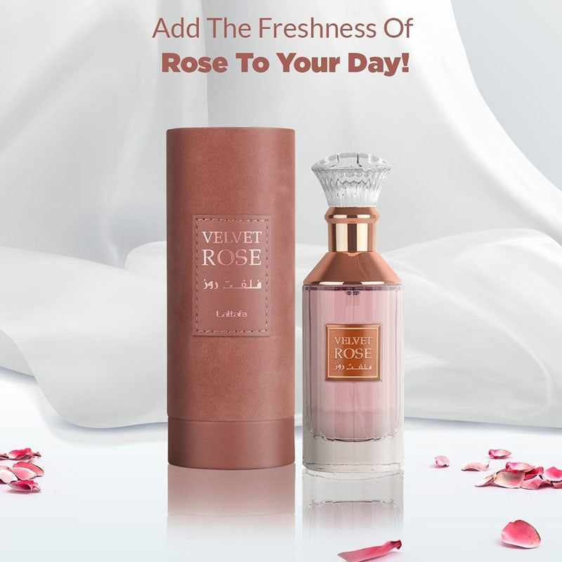 Lattafa Original refreshing VELVET ROSE perfume, for Women, Premium quality Dubai Arabic fragrance edp - 100 ml