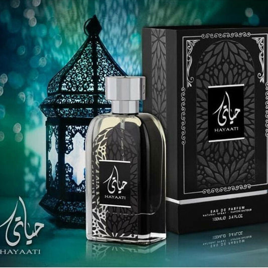 Lattafa HAYAATI Black, 100 ml unisex EDP perfume for men and women, Arabic Dubai Fragrance