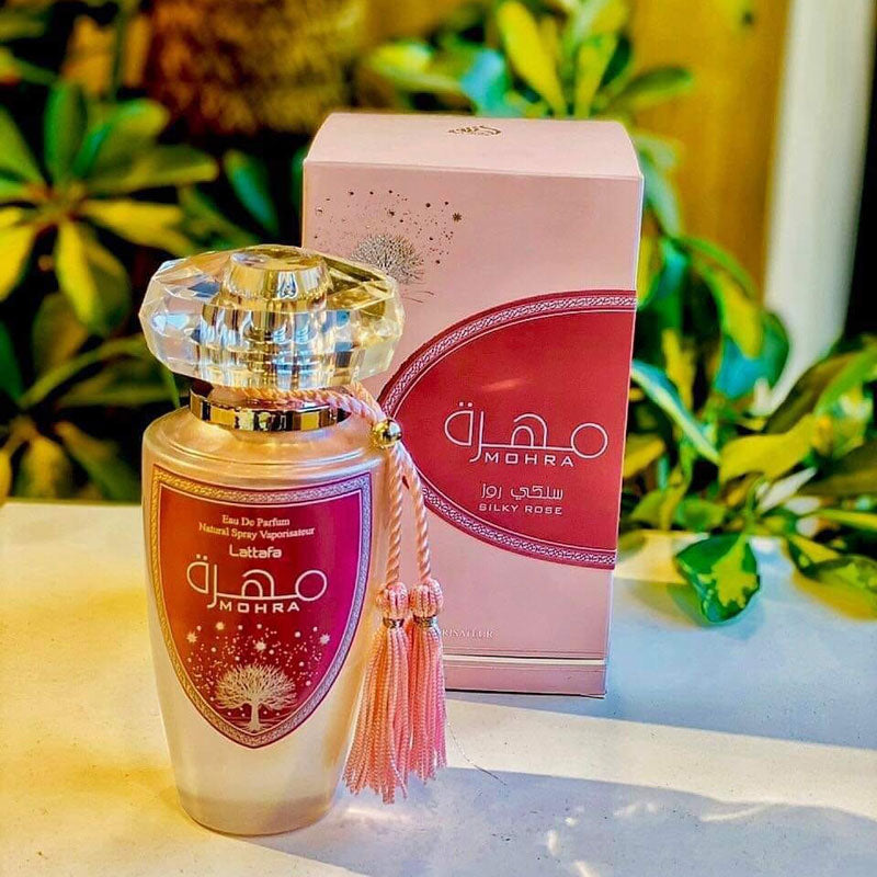 Lattafa Original refreshing MOHRA SILKY ROSE perfume, for Women, Premium quality Dubai Arabic fragrance edp - 100 ml