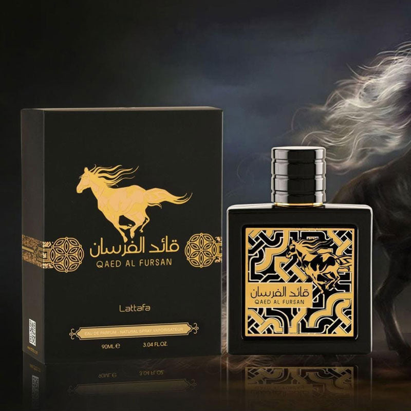 Lattafa QAED AL FURSAN BLACK perfume, for Unisex, Premium quality Dubai Arabic fragrance edp - 100 ml