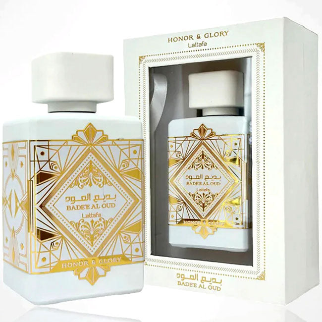Lattafa BADEE AL OUD HONOR AND GLORY WHITE, 100 ml edp for Men & Women, original arabic perfume spray