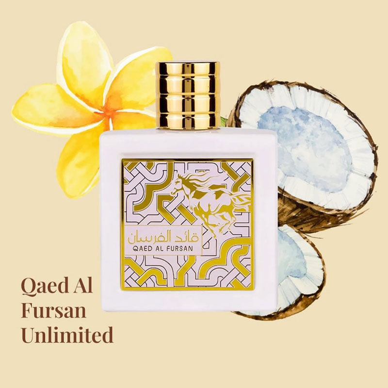 Lattafa QAED AL FURSAN UNLIMITED WHITE perfume, for Unisex, Premium quality Dubai Arabic fragrance edp - 100 ml