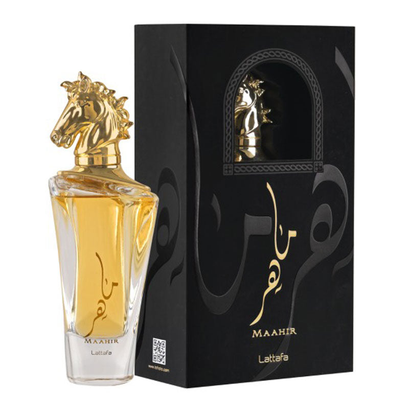Lattafa MAAHIR Gold, 100 ml unisex EDP perfume for men and women, Arabic Dubai Fragrance