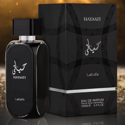 Lattafa HAYAATI Black, 100 ml unisex EDP perfume for men and women, Arabic Dubai Fragrance