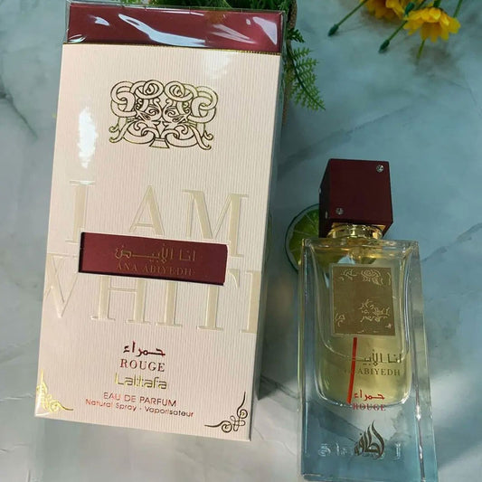 Lattafa ANA ABIYEDH ROUGE Rouge, 60 ml unisex EDP perfume for men and women, Arabic Dubai Fragrance
