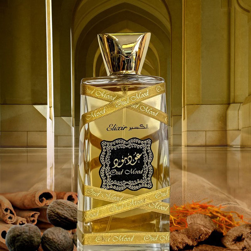 Lattafa OUD MOOD ELIXIR, 100 ml unisex EDP perfume for men and women, Arabic Dubai Fragrance