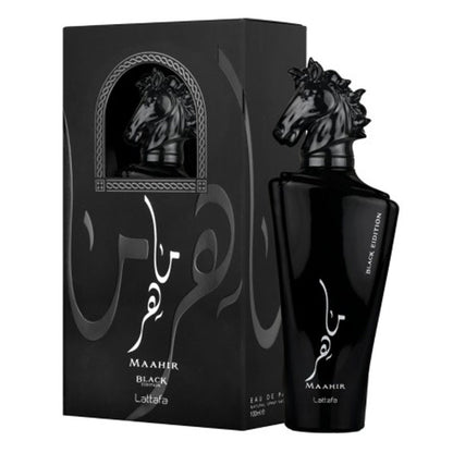 Lattafa MAAHIR Black, 100 ml unisex EDP perfume for men and women, Arabic Dubai Fragrance