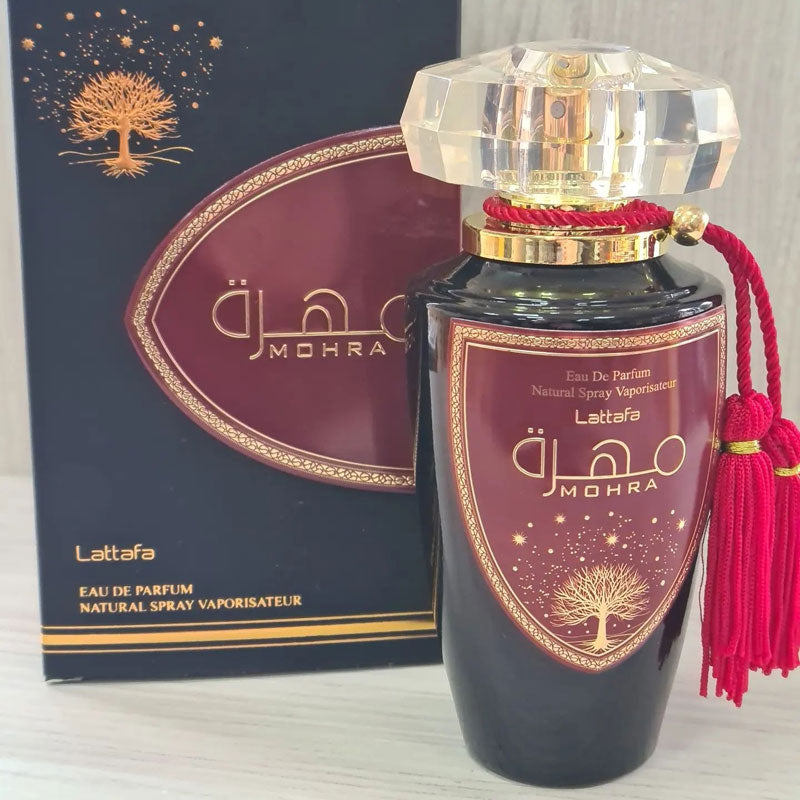 Lattafa Original refreshing MOHRA perfume, for Unisex, Premium quality Dubai Arabic fragrance edp -100 ml