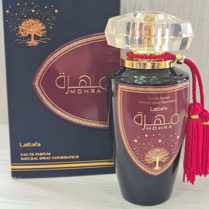 Lattafa Original refreshing MOHRA perfume, for Unisex, Premium quality Dubai Arabic fragrance edp -100 ml