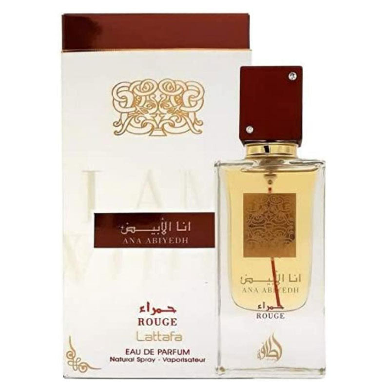 Lattafa ANA ABIYEDH ROUGE Rouge, 60 ml unisex EDP perfume for men and women, Arabic Dubai Fragrance