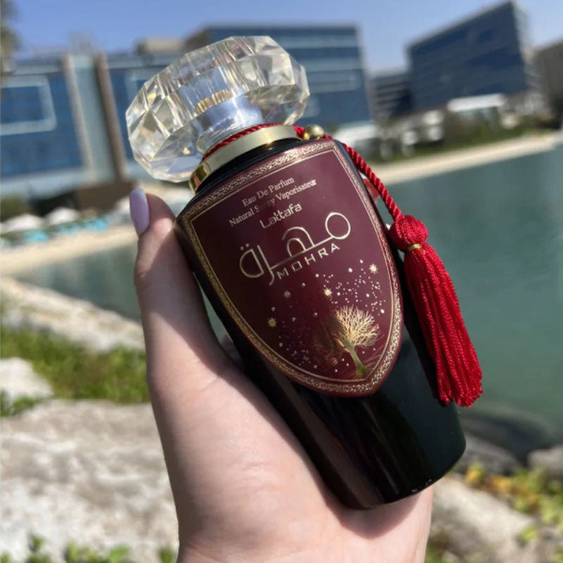 Lattafa Original refreshing MOHRA perfume, for Unisex, Premium quality Dubai Arabic fragrance edp -100 ml