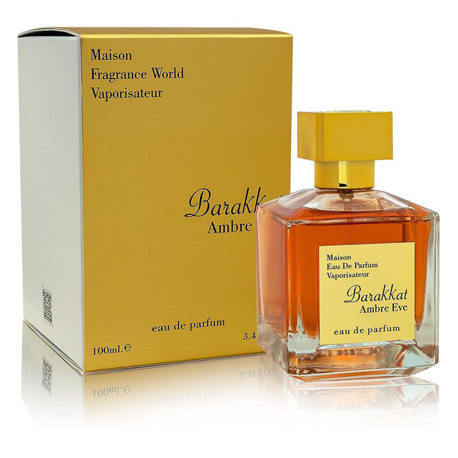 BARAKKAT AMBRE EVE by Fragrance World, 100 ml edp for Men & Women,  original dubai arabic perfume spray