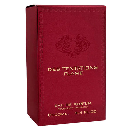 DES TENTATIONS FLAME by Fragrance World, 100 ml edp for Men & Women,  original dubai arabic perfume spray